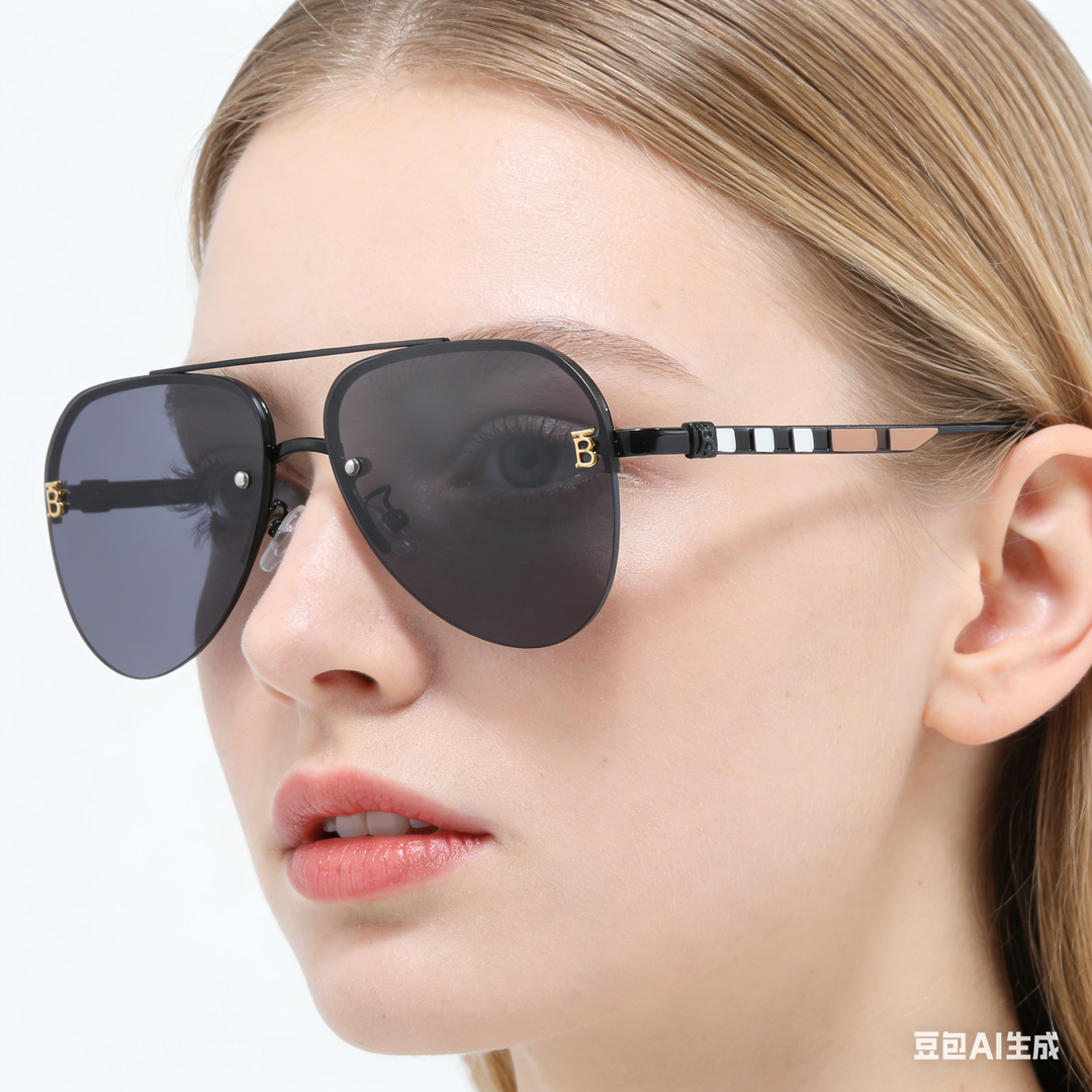 Burberry-style pilot sunglasses - Image 4