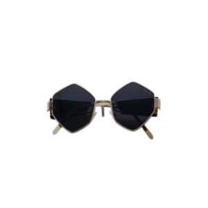 Miu Miu Geometric Rhombus Metal Frame Sunglasses